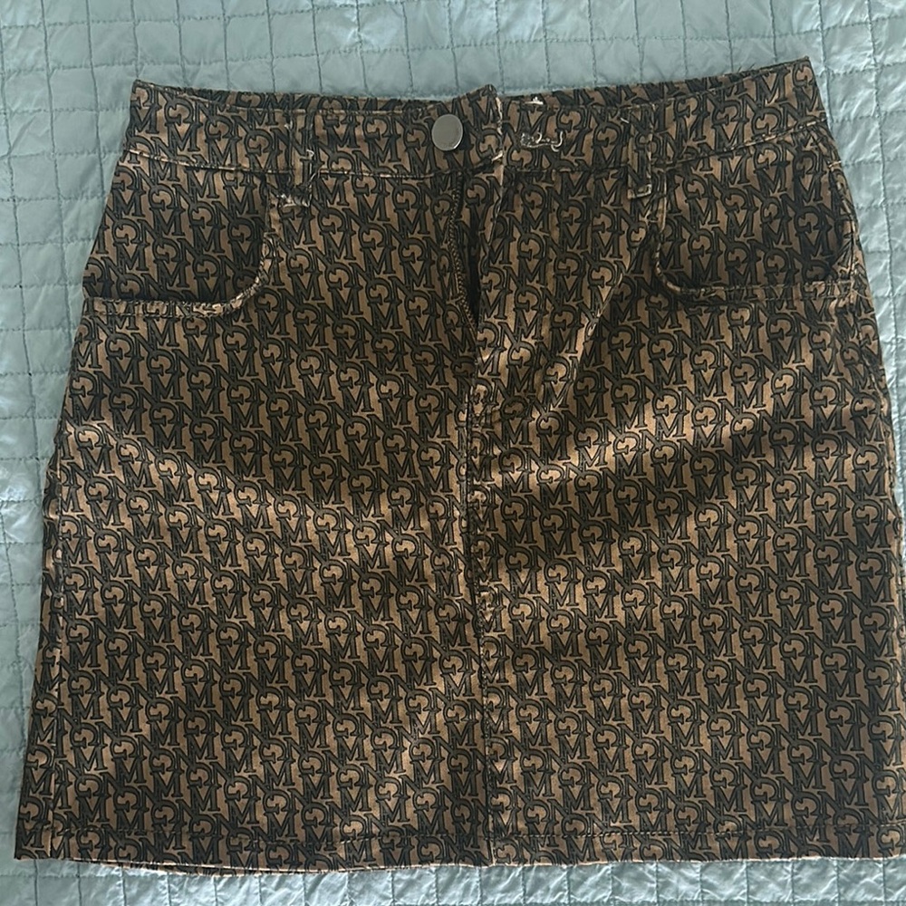 Stylish Brown Patterned Women's Skirt